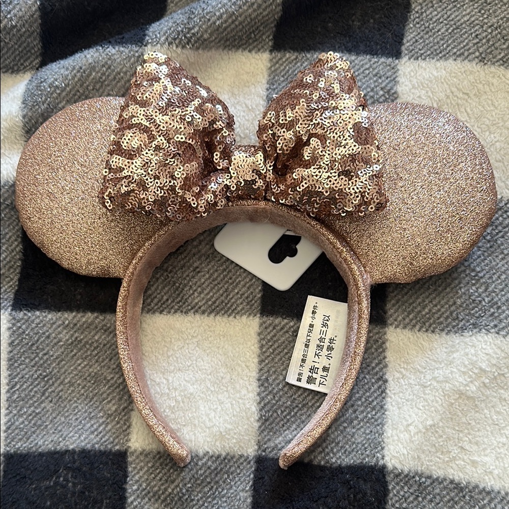 Rose Gold  Minnie Mouse Ears Headband